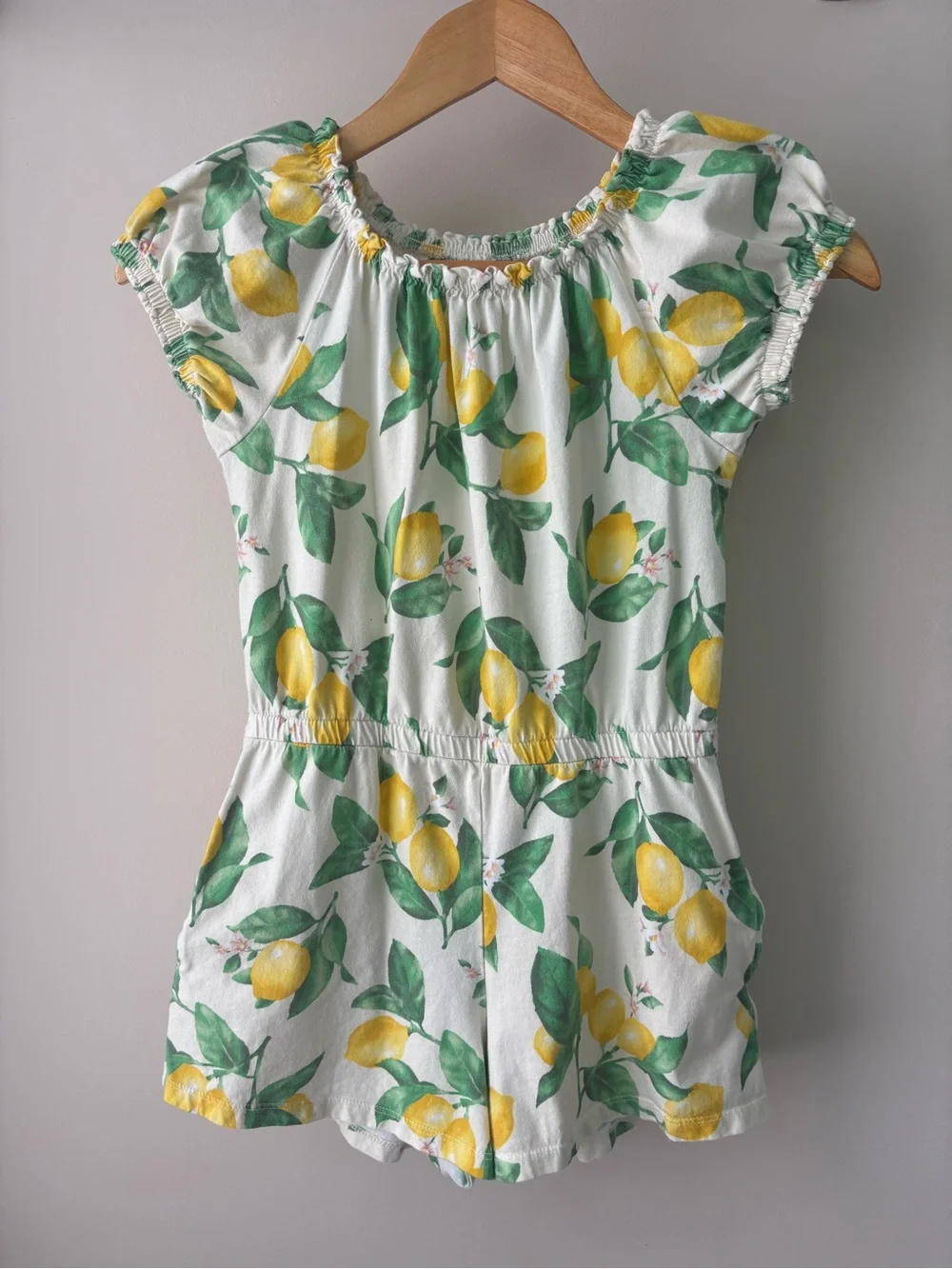 OLD NAVY Girls Lemon Print Romper Size 10-12